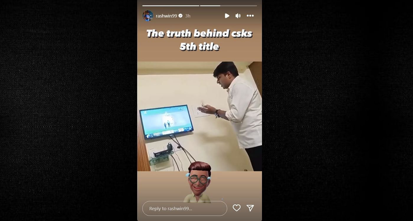 आर. अश्विन की इंस्टा स्टोरी का स्क्रीनशॉट